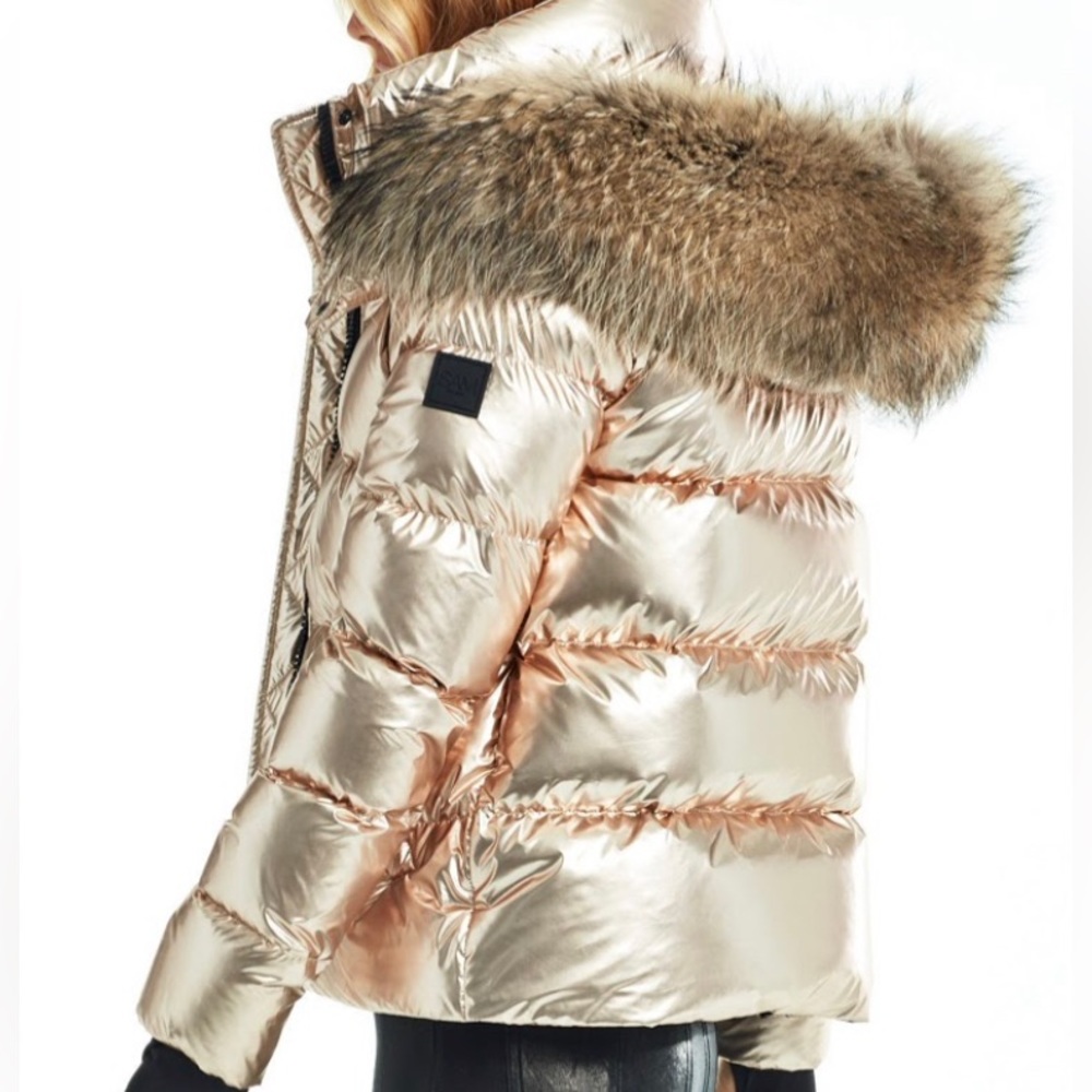 SAM NYC PUFFER COAT ROSE GOLD SIZE MEDIUM